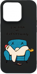 Husa BestCase Compatibila Cu Apple iPhone 13 Pro Max Im Sick Of Everything 0.8MM Slim Negru B 1017 