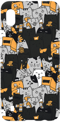 Husa BestCase Compatibila Cu Samsung Galaxy A10 Cat Pattern 0.8MM Slim Negru B 1030 