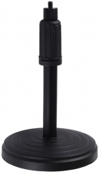 Mini suport extensibil cu talpa rotunda si filet prindere universal 1/4 pentru ringlight mcrofoane Negru 