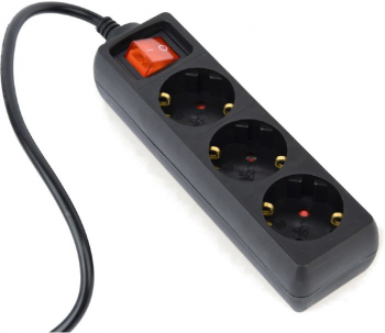 Priza/prelungitor Gembird EG-PSU3-01 3x Schuko 60cm Negru 