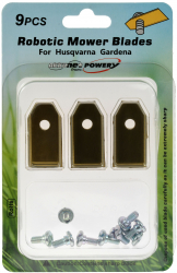 Set 9x lame din titan 0 75 mm pentru Husqvarna Gardena robot de tuns iarba Gold 