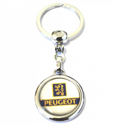 Breloc auto premium metal inoxidabil compatibil Peugeot multicolor 