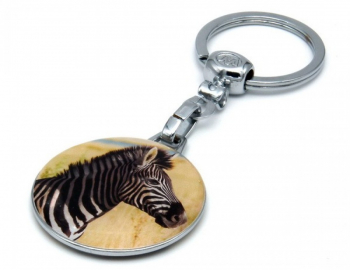Breloc cheie din metal - multicolor model Zebra 