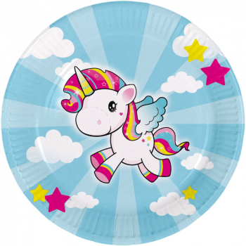 Farfurie carton 23 cm model Unicorn 