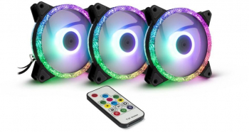 Set 3 ventilatoare Inter-Tech Argus RS-07 120mm Iluminare aRGB