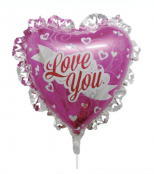 Baloane in Forma de Inima Roz - Love You 