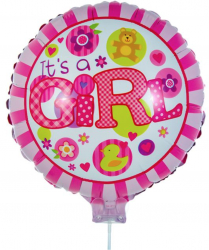 Balon Evolium cu mesaj Its a girl dimensiuni 42x30 cm Pink 