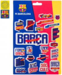 Caiet Evolium cu 200 de autocolante si stickere cu modele FC Barcelona Multicolor 