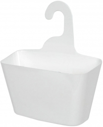 Cos depozitare suspendabil baie plastic Alb 28x12x32 cm 
