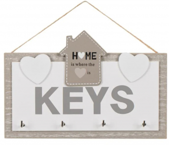 Decoratiune cu suport pentru chei Vintage cu 4 locuri marime 20 x 14 cm