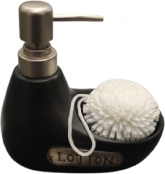 Dispenser Sapun Cu Burete Ceramic 16x9x16 Cm 200ml 