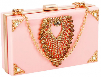 Geanta clutch cu pietricele JR-27BB 05 Roz 