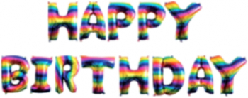 Set de 13 baloane Evolium cu model HAPPY BIRTHDAY de 76 cm Multicolor 