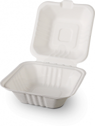 Set 125buc Caserole Biodegradabile pentru Hamburger HB6 Trestie de zahar 15.2x15.3x7.7cm 