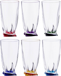 Set 6 Pahare BOHEMIA CRISTAL Quadro 350 ML Multicolor 