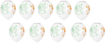 Set de 10 baloane colorate Evolium imprimeu cu animale 30 cm Multicolor 