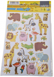 Set de 81 de stickere decorative cu animale de la Gradina Zoologica in multiple culori