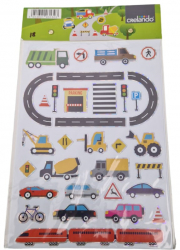 Set de stickere decorative Evolium Cars cu 55 de piese multicolore 