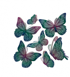 Sticker de perete Evolium cu 7 fluturi cu sclipici Multicolor 