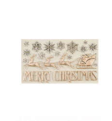 Sticker Evolium cu Sania lui Mos Craciun dimensiuni 47 x 24 cm Golden bronze 