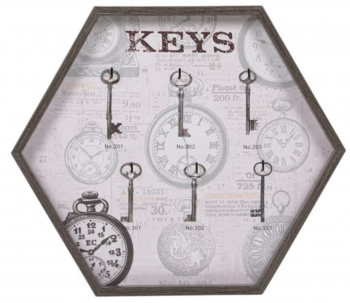 Suport pentru chei vintage decoratiune de perete dimensiuni 33 x 2.5 x 29 cm
