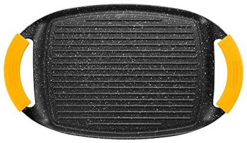 Tava grill Ibili-Basic Stone aluminiu 36x23 cm negru/galben 