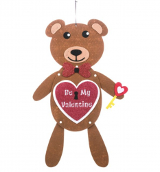 Ursulet flexibil Evolium din pasla cu mesajul Be My Valentine 60 cm Multicolor 