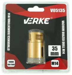 Carota diamantata pentru piatra gresie si beton 35mm M14 V05135 Verke 