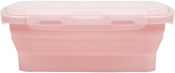 Caserola galbena de silicon pliabila dreptunghiulara cu capac 18 5 x 12 x 6 6 cm 800 ml 