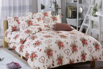 Lenjerie de pat matrimonial cu husa elastic pat si fata perna dreptunghiulara Jeni bumbac ranforce gramaj tesatura 120 g/mp multicolor 
