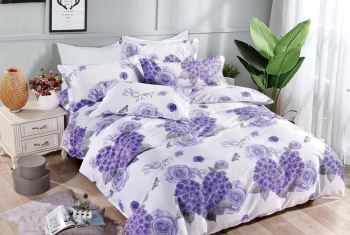 Lenjerie de pat matrimonial cu husa elastic pat si fata perna patrata Ozana bumbac ranforce gramaj tesatura 120 g/mp multicolor 
