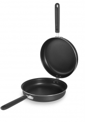 Tigaie dubla Ibili-Fusion aluminiu 24x9.5 cm negru 