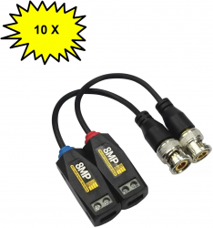 Pachet 10 x set videobalun prindere rapida AHD-CVI-TVI-CVBS 8MP- 4K 