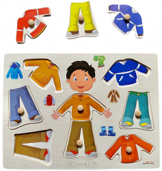 Puzzle incastru cu butoni Imbraca Baiatul 
