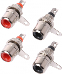 Set 4x Conectori RCA pentru Sunet Boxe Mufa Amplificare Rosu-Negru 