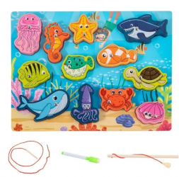 Tablita 4 in 1 - Pescuit Magnetic Puzzle 3D Tablita de scris Insiruire Vietati Marine 