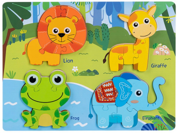 Tablita Puzzle 3D 4 in 1 Animale Din Jungla 