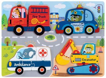 Tablita Puzzle 3D 4 in 1 Mijloace de Transport