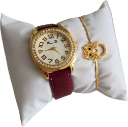 Ceas elegant de dama cu bratara aurie inclusa 