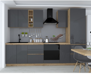 Bucatarie Chelsea 3m 300x60x215 cm stejar k003/antracit 