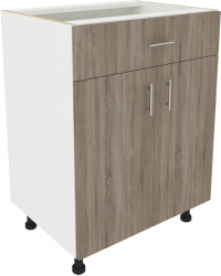 Corp Baza haaus Karo 1 Sertar 2 Usi Stejar Sonoma Inchis/Alb 60 x 50 x 80 cm 