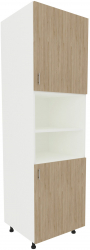 Corp Turn haaus Karo 2 Usi cu spatiu cuptor Lemn Natural/Alb 60 x 57 x 210 cm 