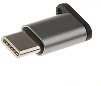 Adaptor Aluminium Micro-USB la Type-C MTP Silver cu suport metalic 