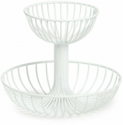 Fructiera dubla Zeller metal 32x26cm alb