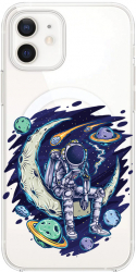 Husa BestCase Compatibila Cu Apple iPhone 12 Astronaut On Moon MagSafe compatibil Anti Shock MAS 1002 