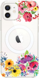 Husa BestCase Compatibila Cu Apple iPhone 12 Flowers MagSafe compatibil Anti Shock MAS 56 
