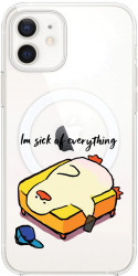 Husa BestCase Compatibila Cu Apple iPhone 12 Im Sick Of Everything MagSafe compatibil Anti Shock MAS 999 
