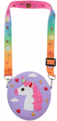 Jucarie gentuta Pop it Silicon Model unicorn Design antistres 12x12x4cm mov 