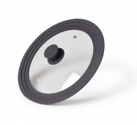 Capac sticla Fissman-Multisize sticla termorezistenta/silicon 26/28/30cm negru 