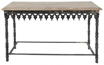 Consola fier negru lemn maro 121x45x81 cm 